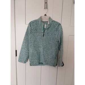 Copper Key Faux Sherpa Pullover Sz 14 Junior Green